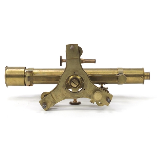 746 - Cooke Troughton & Simms brass surveyors level with fitted box and accessories, the instrument 37.5cm... 