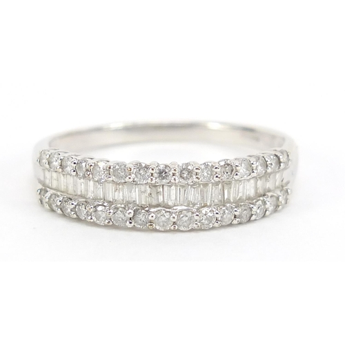 16 - 9ct white gold diamond half eternity ring, 1.0 carat in total, size W, 2.9g