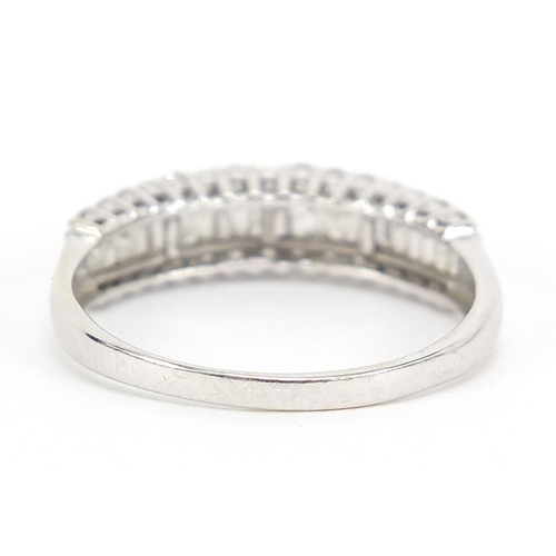 16 - 9ct white gold diamond half eternity ring, 1.0 carat in total, size W, 2.9g