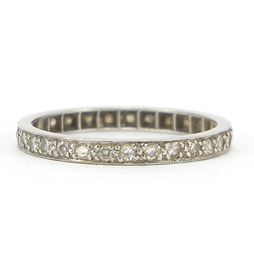 696 - Platinum diamond eternity ring, size N, 2.1g