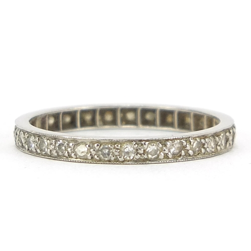 696 - Platinum diamond eternity ring, size N, 2.1g