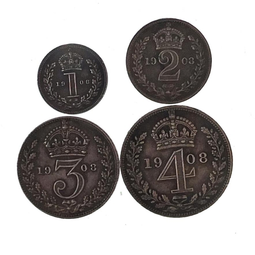 365 - Edward VII 1908 Maundy money coin set