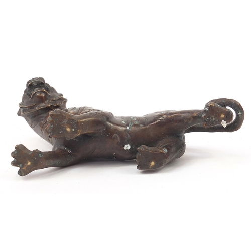 1010 - Japanese patinated tiger, 30cm in length