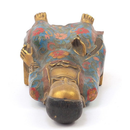 1009 - Chino Tibetan cloisonné figure of seated Buddha, 24.5cm high