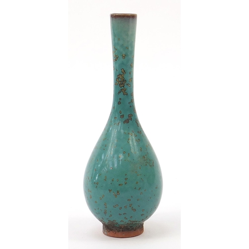 997 - Chinese porcelain vase having a spotted turquoise glaze, 22cm high