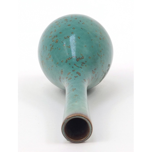 997 - Chinese porcelain vase having a spotted turquoise glaze, 22cm high