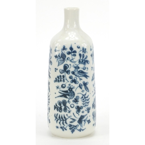 318 - Porsgrund, Norwegian vase hand painted with stylised flowers amongst foliage, 18.5cm high