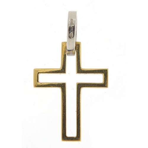 497 - 18ct gold diamond set cross pendant, 2.8cm high, 1.7g