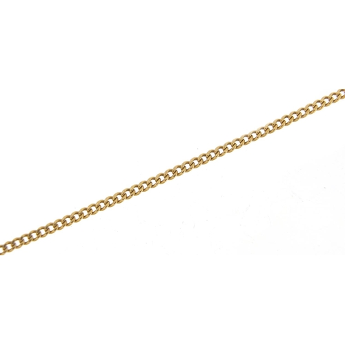 1067 - Unmarked gold necklace, (tests as 9ct gold) 60cm in length, 7.7g