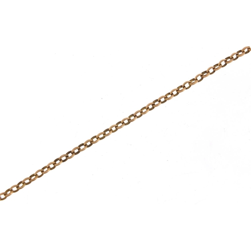 804 - 9ct gold Belcher link necklace, 58cm in length, 14.5g