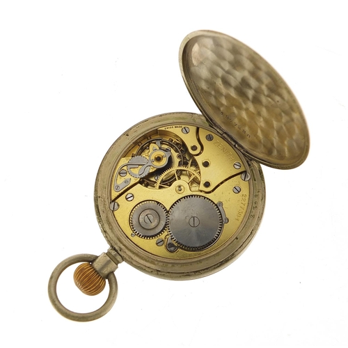 855 - Zenith, British military issue open face pocket watch with subsidiary dial, movement numbered 227738... 