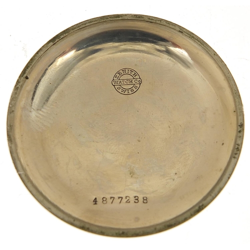 855 - Zenith, British military issue open face pocket watch with subsidiary dial, movement numbered 227738... 