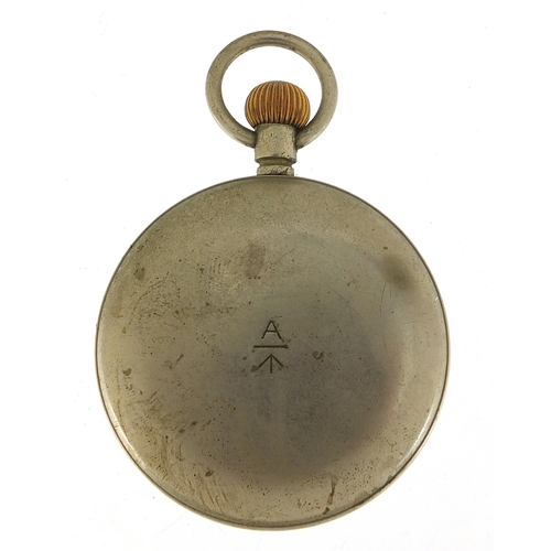 855 - Zenith, British military issue open face pocket watch with subsidiary dial, movement numbered 227738... 