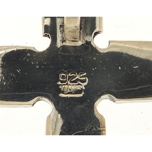 853 - Five silver Celtic cross pendants, the largest 4.6cm high, total 39.5g