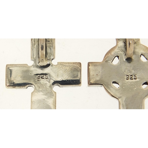 578 - Five silver Celtic cross pendants, the largest 4.6cm high, total 38.5g