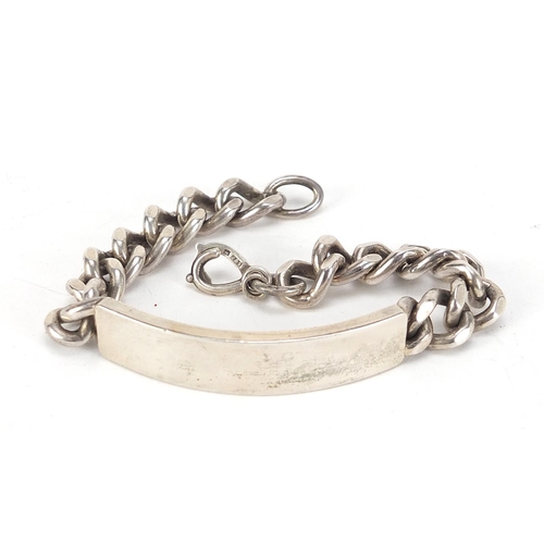 989 - Heavy gentlemen's silver identity bracelet, 20cm in length, 63.8g