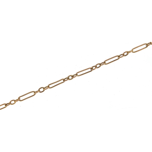 657 - 9ct rose gold necklace, 40cm in length, 2.5g