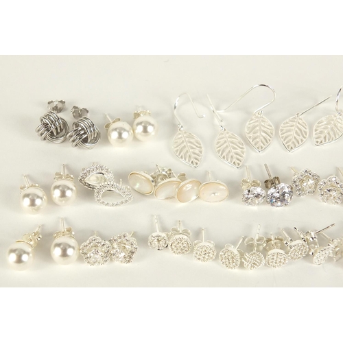 890 - Large selection of silver earrings, total 53.0g