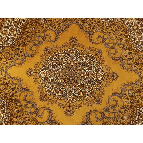 Woodward Grosvenor Worsted Wilton gold and brown Persian Medallion