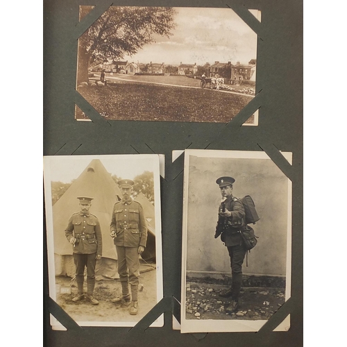 440 - Good album of early 20th century postcards arranged in an album, some military interest including Br... 