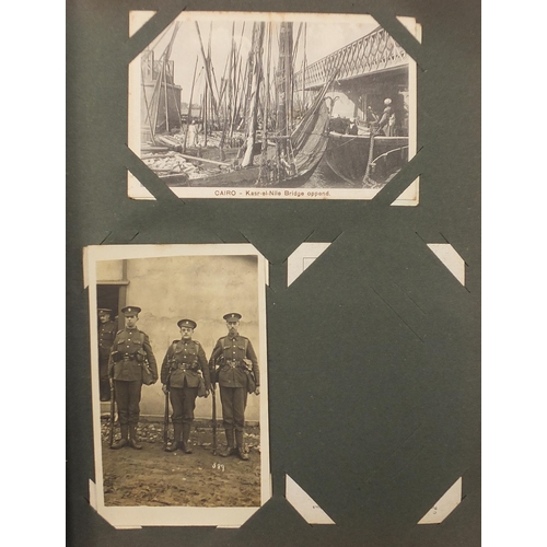 440 - Good album of early 20th century postcards arranged in an album, some military interest including Br... 