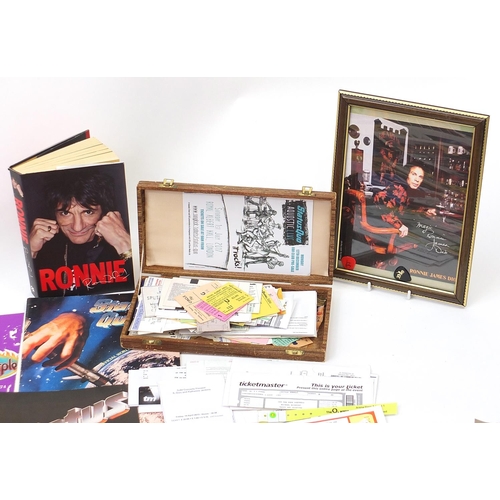 2629 - Large collection of vintage and later music memorabilia and ephemera including a signed Ronnie James... 