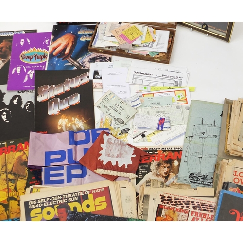 2629 - Large collection of vintage and later music memorabilia and ephemera including a signed Ronnie James... 