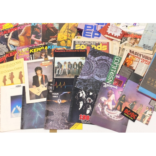 2629 - Large collection of vintage and later music memorabilia and ephemera including a signed Ronnie James... 