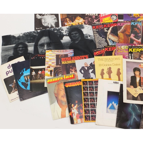 2629 - Large collection of vintage and later music memorabilia and ephemera including a signed Ronnie James... 