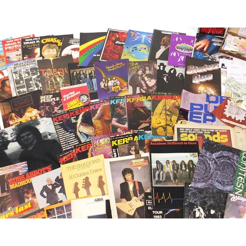 2629 - Large collection of vintage and later music memorabilia and ephemera including a signed Ronnie James... 