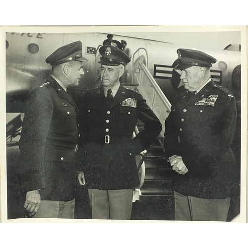 952 - Collection of military interest press photographs arranged in an album including Eisenhower