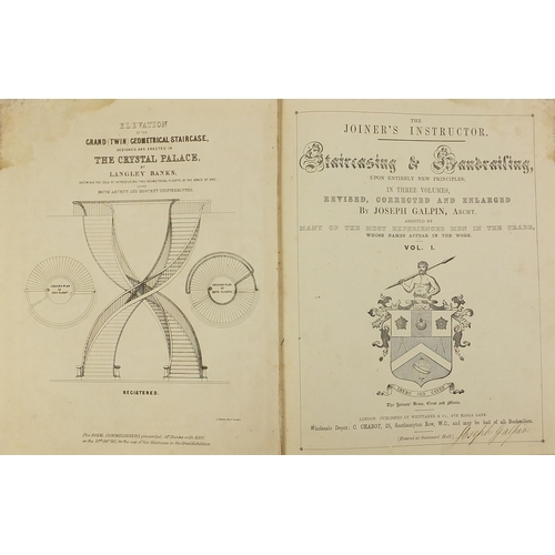 434 - Staircasing and Handrailing the Joiners instructor edited by Joseph Galpin, two hardback books, volu... 