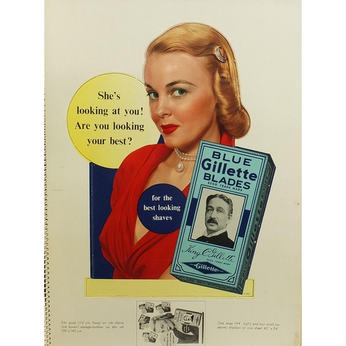 2585 - Large Smeets Photo-Offset advertising hardback book including Gillette advert layout, with wrap arou... 