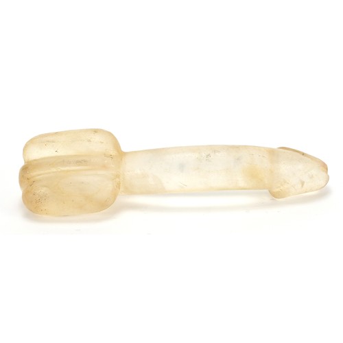 230 - Islamic carved crystal phallus, 28.5cm in length