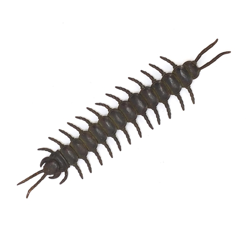 258 - Japanese patinated bronze articulated centipede, 15.5cm in length