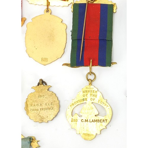 237 - Twenty six Royal Order of Buffalo enamel jewels with various bars