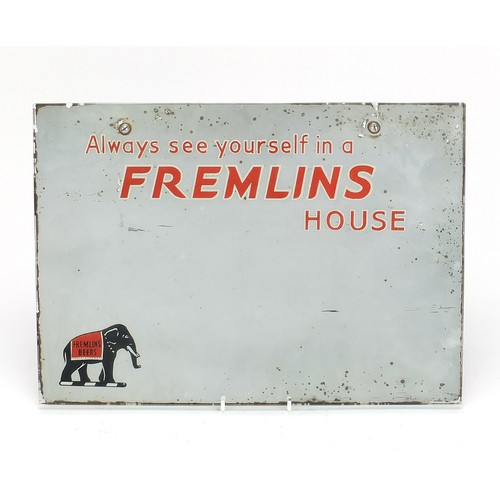 688 - Vintage Fremlin's Ale advertising wall mirror, 35.5cm x 25.5cm