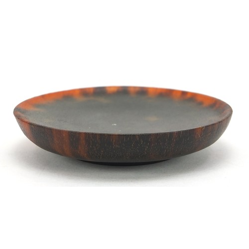 732 - Chinese rhinoceros horn snuff dish, 7cm in diameter