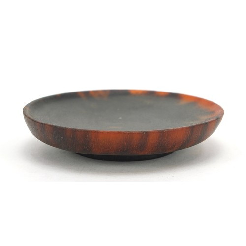 732 - Chinese rhinoceros horn snuff dish, 7cm in diameter