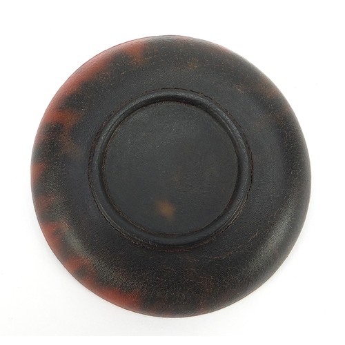 732 - Chinese rhinoceros horn snuff dish, 7cm in diameter