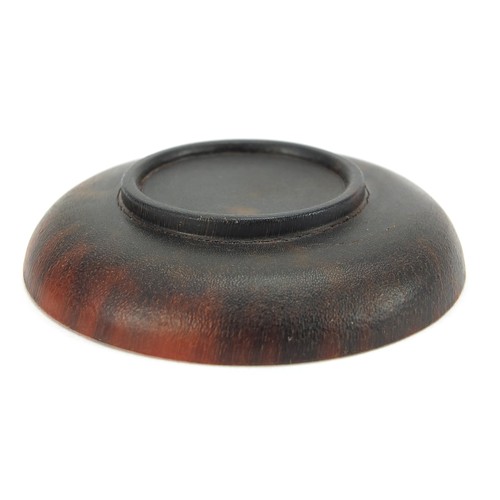 732 - Chinese rhinoceros horn snuff dish, 7cm in diameter