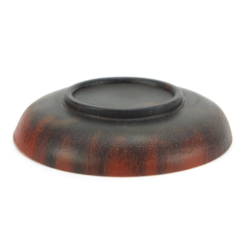 732 - Chinese rhinoceros horn snuff dish, 7cm in diameter