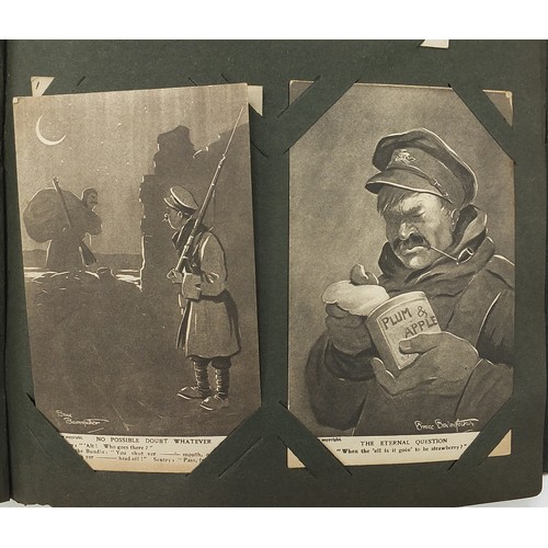 440 - Good album of early 20th century postcards arranged in an album, some military interest including Br... 