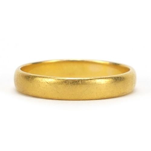 697 - George V 22ct gold wedding band, London 1919, size N, 3.3g - this lot is sold without buyer’s premiu... 
