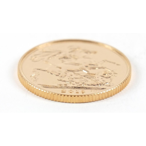 807 - Elizabeth II 2018 gold sovereign - this lot is sold without buyer’s premium, the hammer price is the... 