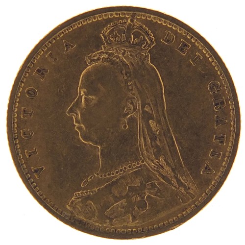 809 - Queen Victoria Jubilee Head 1892 shield back gold half sovereign - this lot is sold without buyer’s ... 