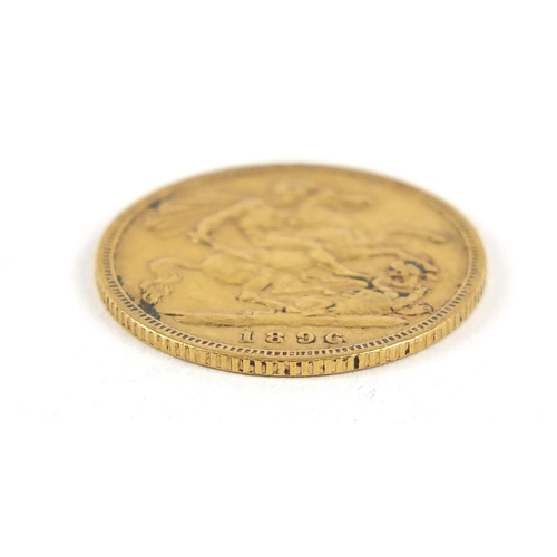 812 - Queen Victoria 1896 gold half sovereign - this lot is sold without buyer’s premium, the hammer price... 