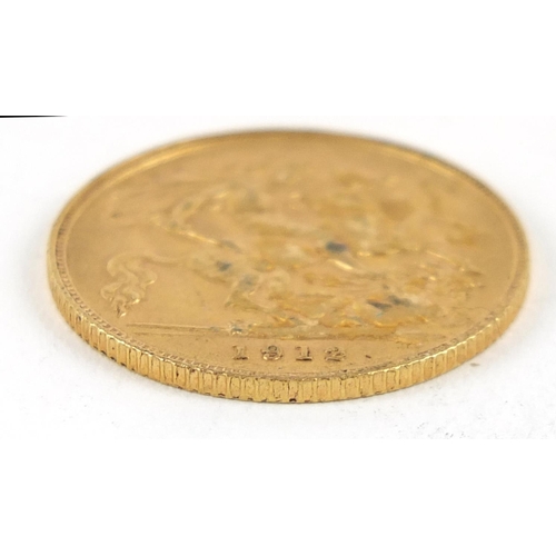 831 - George V 1912 gold half sovereign - this lot is sold without buyer’s premium, the hammer price is th... 