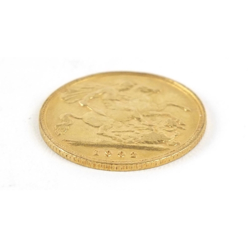 859 - Edward VII 1902 gold half sovereign - this lot is sold without buyer’s premium, the hammer price is ... 