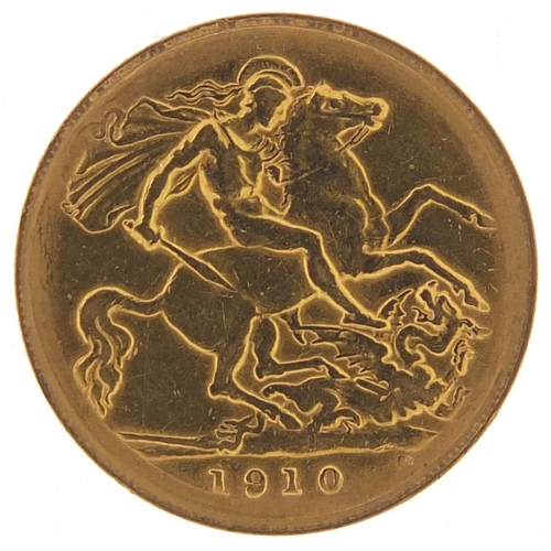 854 - Edward VII 1910 gold half sovereign - this lot is sold without buyer’s premium, the hammer price is ... 